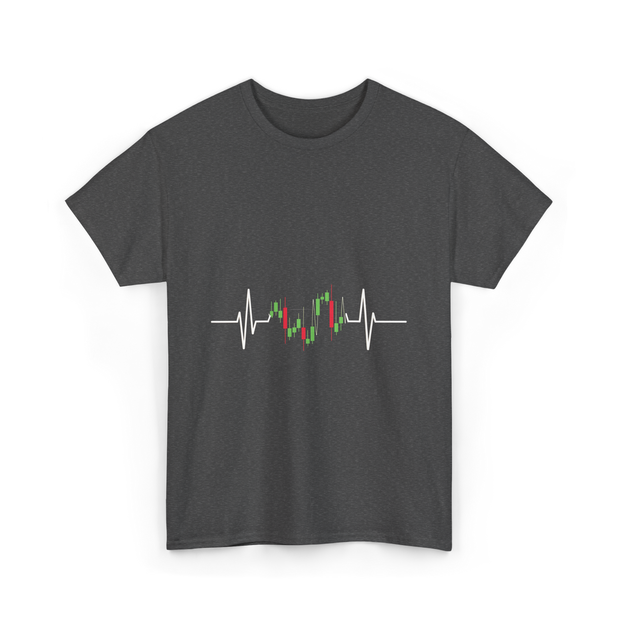 Trader Heartbeat Pulse Trading T-Shirt - Dark Heather