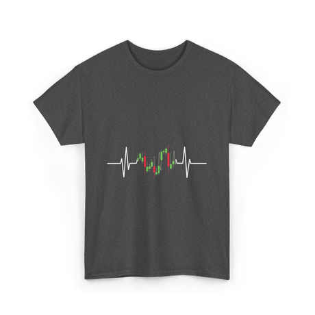 Trader Heartbeat Pulse Trading T-Shirt - Dark Heather