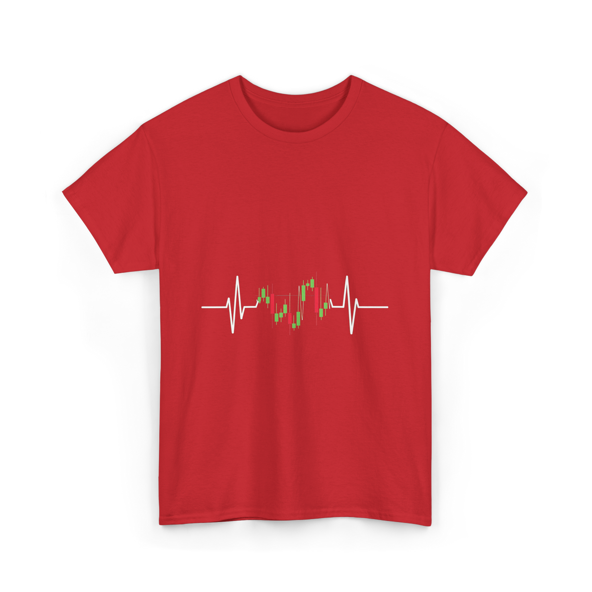 Trader Heartbeat Pulse Trading T-Shirt - Red