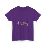 Trader Heartbeat Pulse Trading T-Shirt - Purple