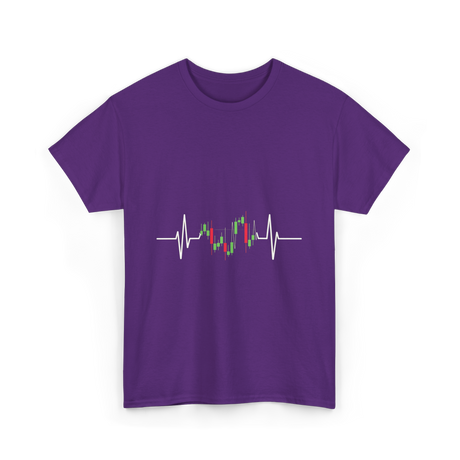 Trader Heartbeat Pulse Trading T-Shirt - Purple