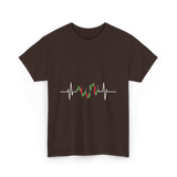 Trader Heartbeat Pulse Trading T-Shirt - Dark Chocolate