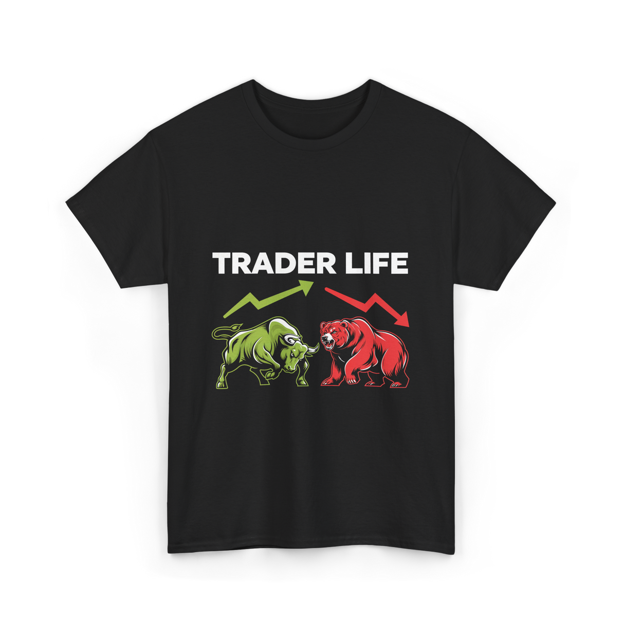 Trader Life Trading Market Bulls Bears T-Shirt - Black