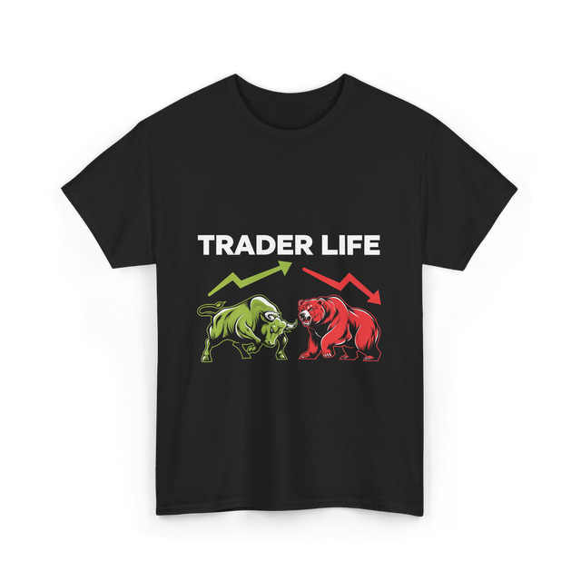 Trader Life Trading Market Bulls Bears T-Shirt - Black