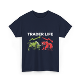 Trader Life Trading Market Bulls Bears T-Shirt - Navy