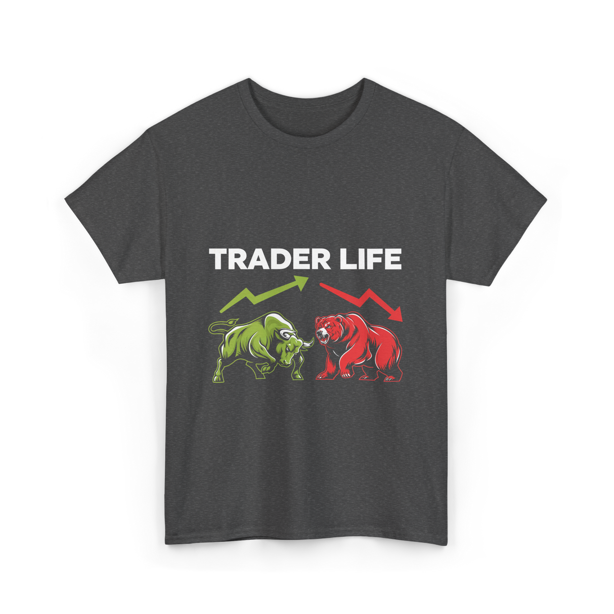 Trader Life Trading Market Bulls Bears T-Shirt - Dark Heather