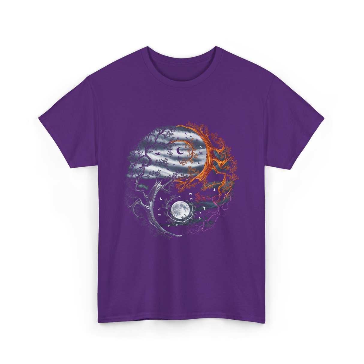 Tree of Life Yin Yang T-Shirt - Purple