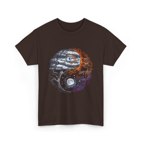 Tree of Life Yin Yang T-Shirt - Dark Chocolate