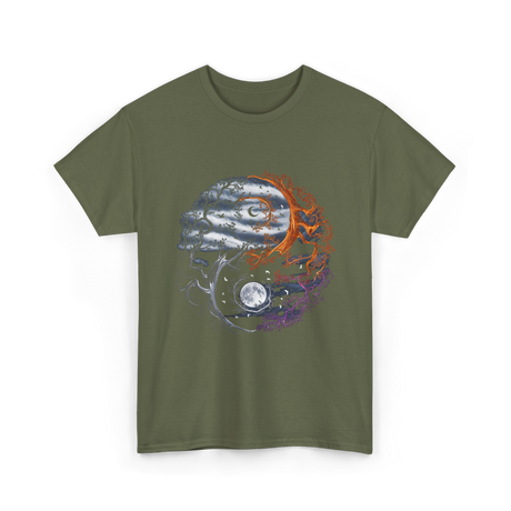 Tree of Life Yin Yang T-Shirt - Military Green