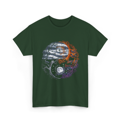 Tree of Life Yin Yang T-Shirt - Forest Green