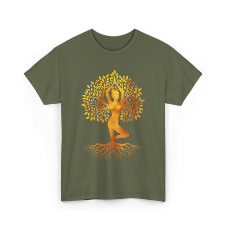 Tree of Life Yoga T-Shirt - Military Green