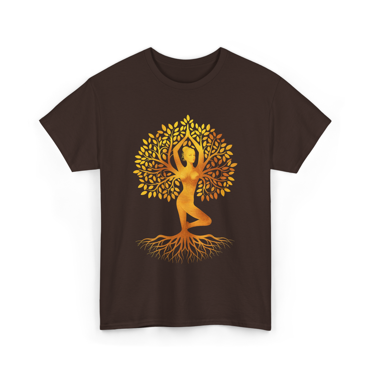 Tree of Life Yoga T-Shirt - Dark Chocolate