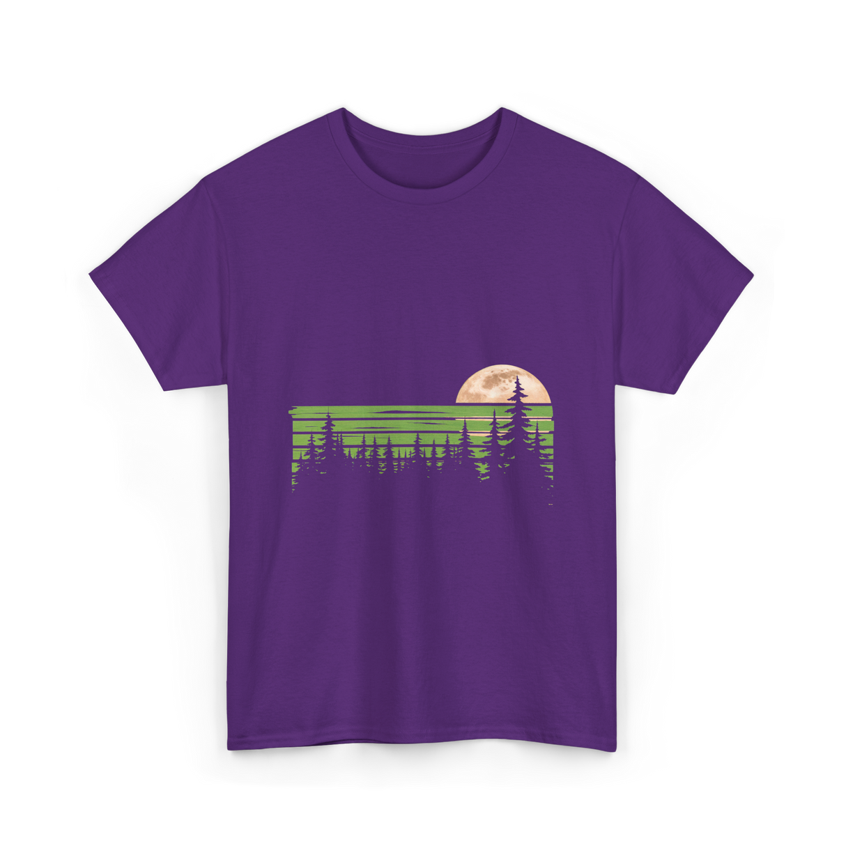 Trees Nature Forest Moon T-Shirt - Purple