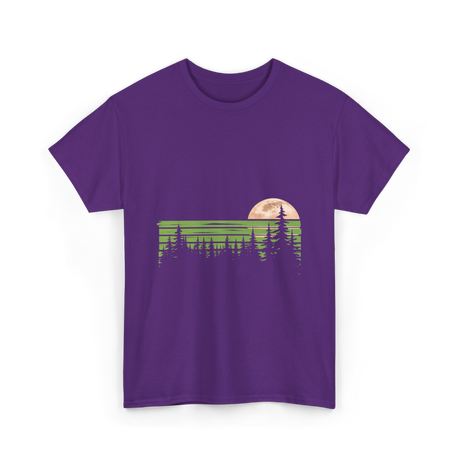 Trees Nature Forest Moon T-Shirt - Purple