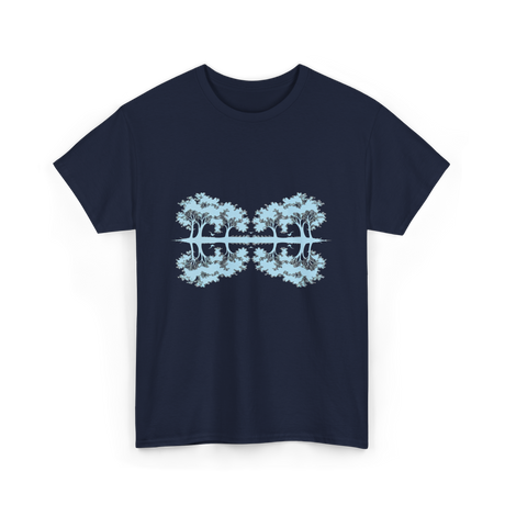 Trees Reflection Nature Outdoor T-Shirt - Navy