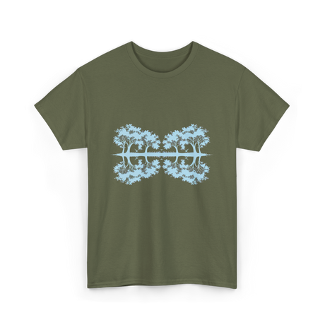 Trees Reflection Nature Outdoor T-Shirt - Military Green