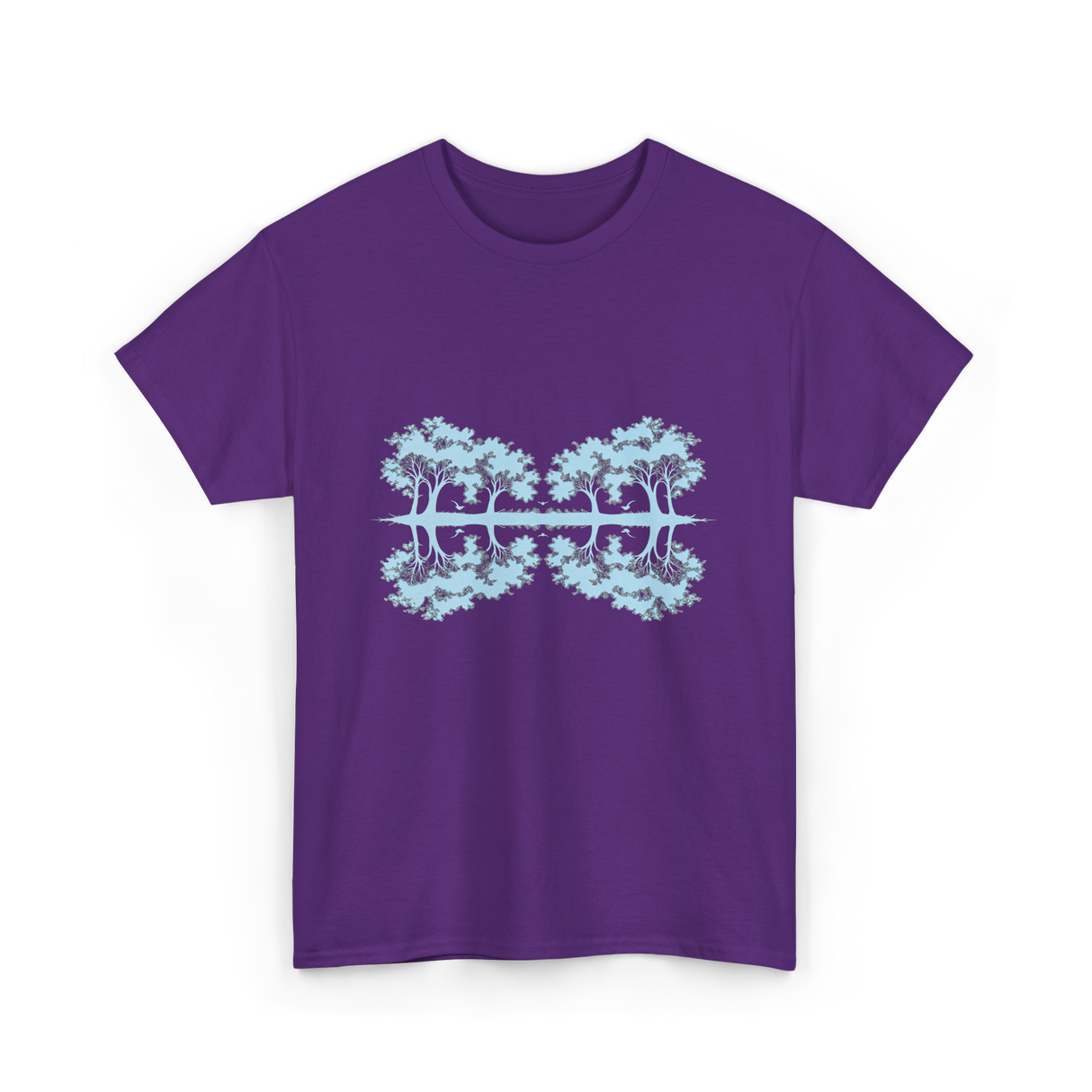 Trees Reflection Nature Outdoor T-Shirt - Purple