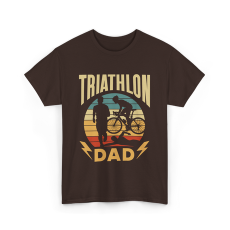 Triathlon Dad Triathlon Sports Father T-Shirt - Dark Chocolate