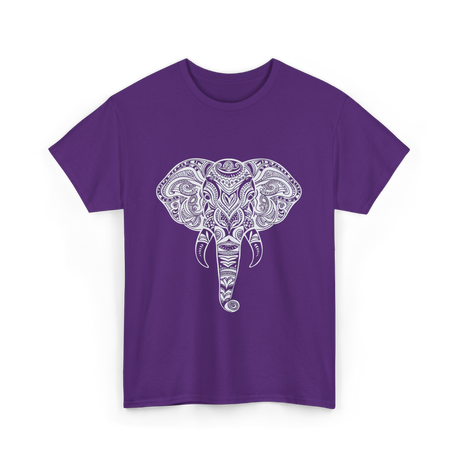 Tribal Elephant Art Elephant T-Shirt - Purple