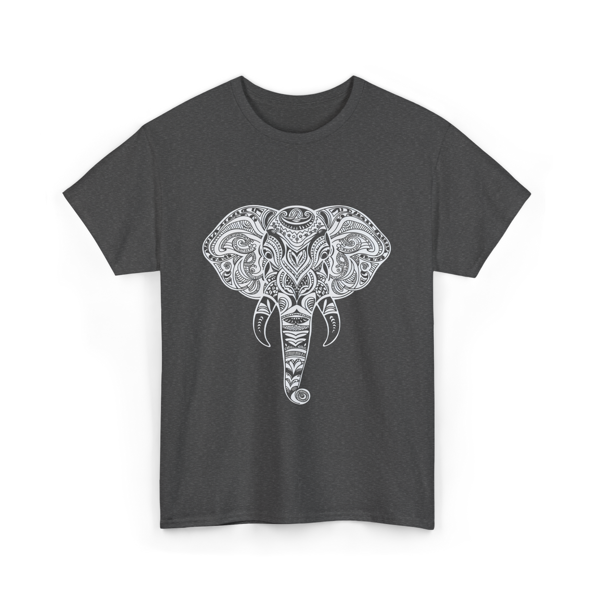 Tribal Elephant Art Elephant T-Shirt - Dark Heather