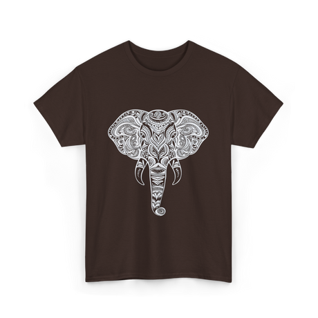 Tribal Elephant Art Elephant T-Shirt - Dark Chocolate