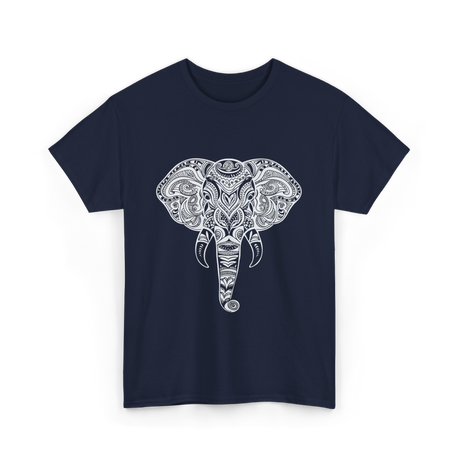 Tribal Elephant Art Elephant T-Shirt - Navy