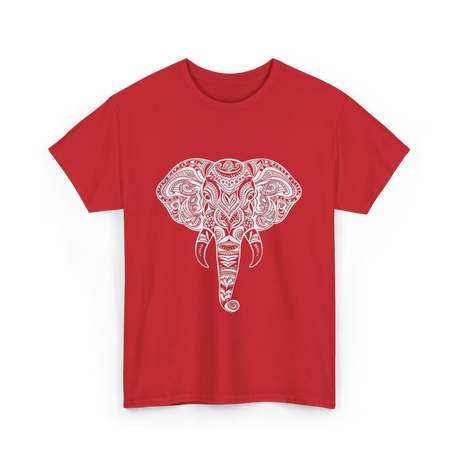Tribal Elephant Art Elephant T-Shirt - Red