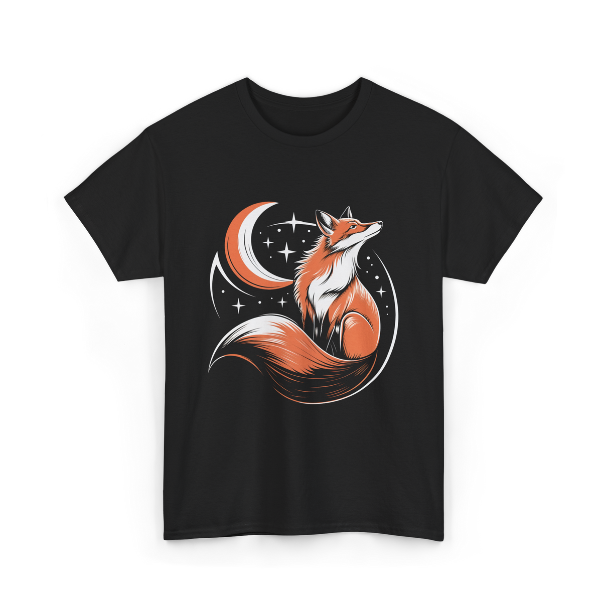 Tribal Fox Wildlife Animal Lover T-Shirt - Black