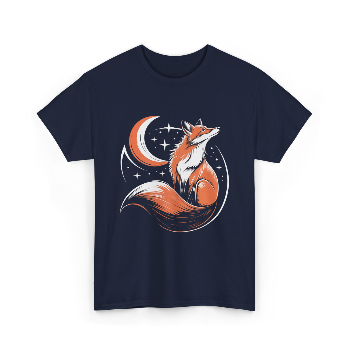 Tribal Fox Wildlife Animal Lover T-Shirt - Navy