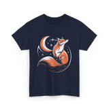 Tribal Fox Wildlife Animal Lover T-Shirt - Navy