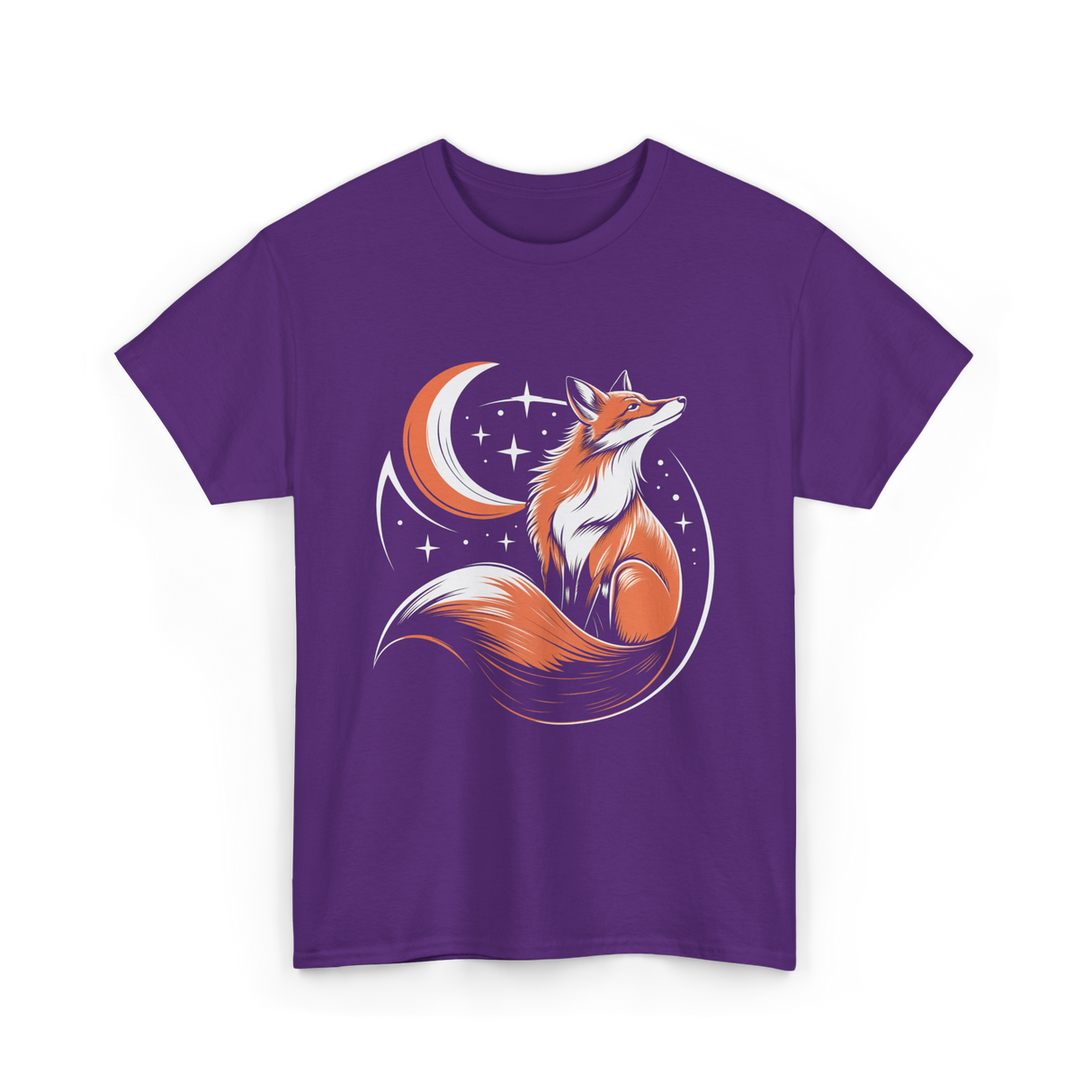 Tribal Fox Wildlife Animal Lover T-Shirt - Purple