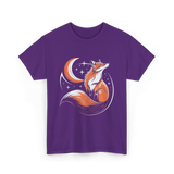 Tribal Fox Wildlife Animal Lover T-Shirt - Purple