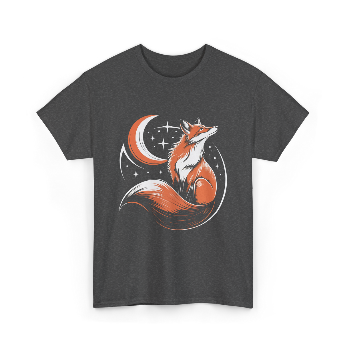 Tribal Fox Wildlife Animal Lover T-Shirt - Dark Heather