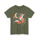 Tribal Fox Wildlife Animal Lover T-Shirt - Military Green