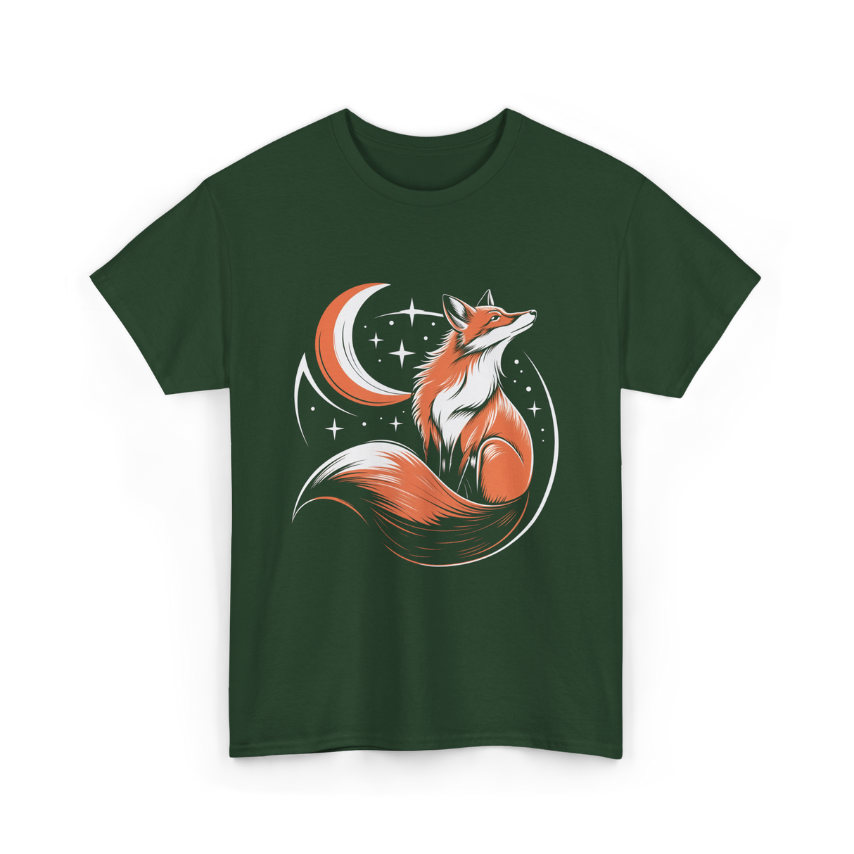 Tribal Fox Wildlife Animal Lover T-Shirt - Forest Green