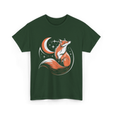 Tribal Fox Wildlife Animal Lover T-Shirt - Forest Green