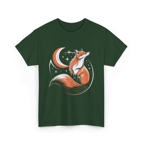 Tribal Fox Wildlife Animal Lover T-Shirt - Forest Green