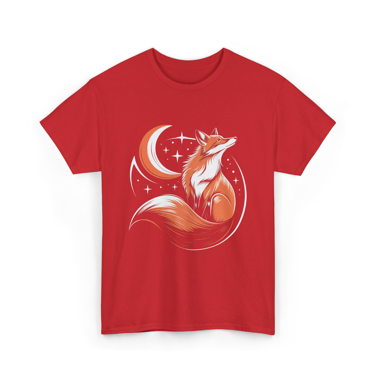 Tribal Fox Wildlife Animal Lover T-Shirt - Red