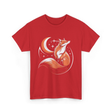 Tribal Fox Wildlife Animal Lover T-Shirt - Red