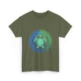 Tribal Turtles Lover T-Shirt - Military Green