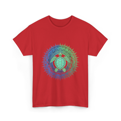 Tribal Turtles Lover T-Shirt - Red