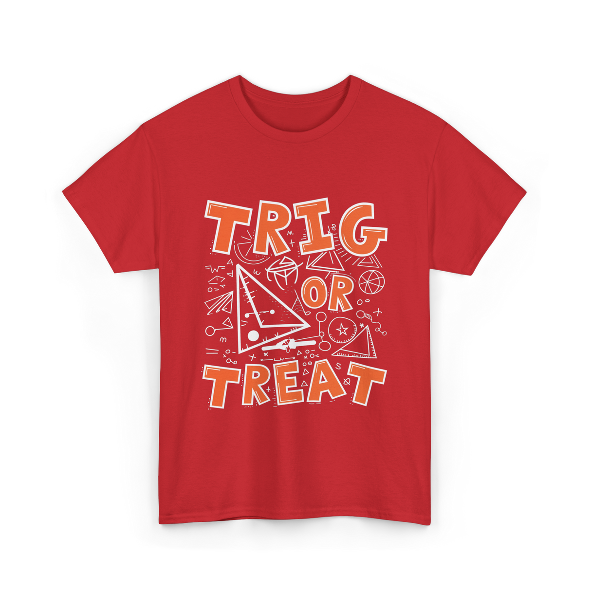 Trig Or Treat Math Teacher T-Shirt - Red