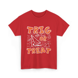 Trig Or Treat Math Teacher T-Shirt - Red