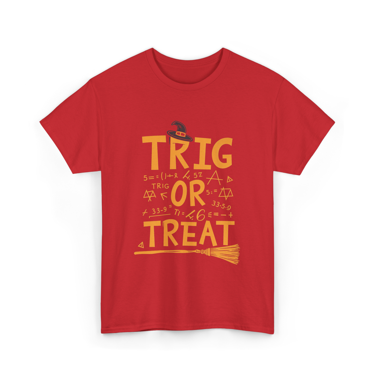 Trig Or Treat Math Teacher T-Shirt - Red