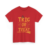 Trig Or Treat Math Teacher T-Shirt - Red