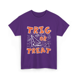 Trig Or Treat Math Teacher T-Shirt - Purple