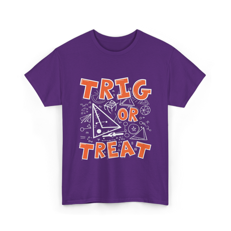 Trig Or Treat Math Teacher T-Shirt - Purple