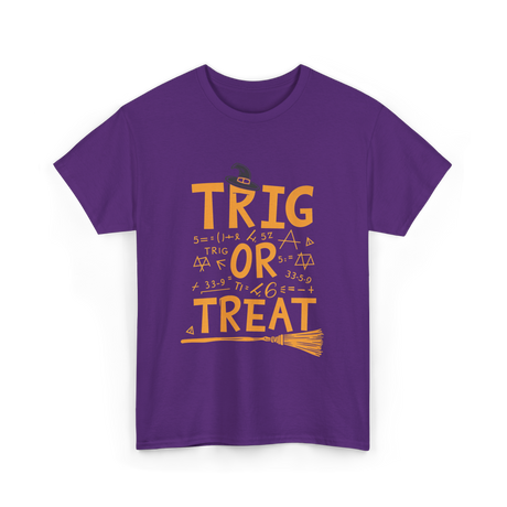 Trig Or Treat Math Teacher T-Shirt - Purple