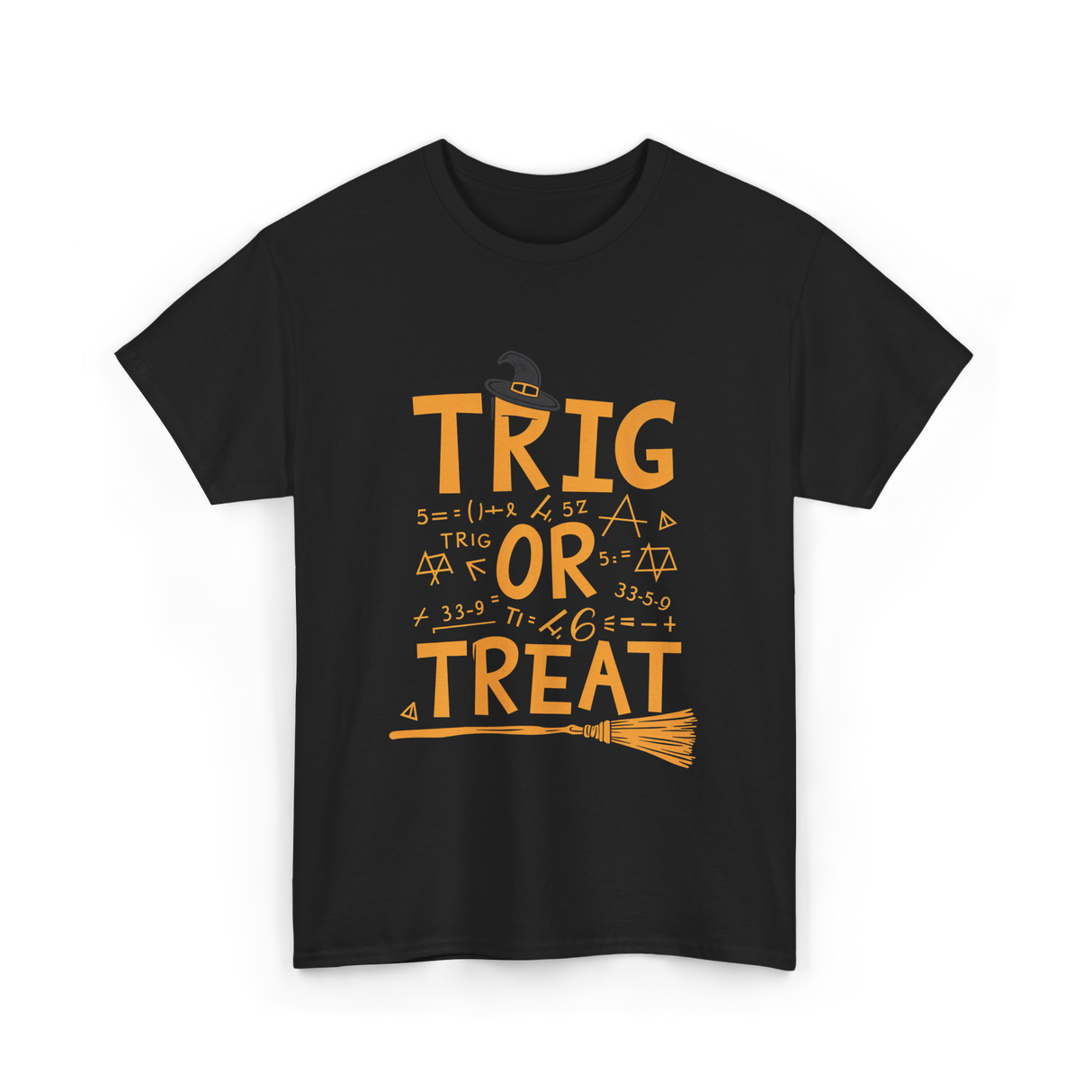 Trig Or Treat Math Teacher T-Shirt - Black