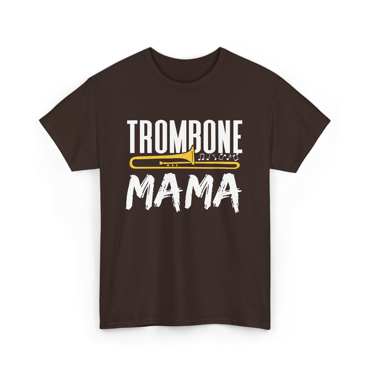 Trombone Instrument Musician Trombonist T-Shirt - Dark Chocolate